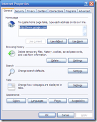 internet options