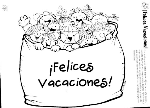 Carteles de felices vacaciones para colorear - Imagui