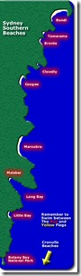 Map of southern ocean beaches