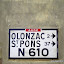 Homps, Canal du Midi - old road sign