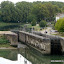 Castets-en-Dorthe, River Garonne, Canal de Garonne - lock (ecluse) onto the river