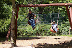 Alex and Justin playing on the playground