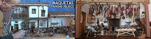 MAQUETAS DE TRINIDAD VELASCO. reproducen las formas tradicionales de vida y trabajo de la regin de La Mancha, desde las labores propias del campo hasta la elaboracin de distintos productos tal como se haca en el pasado, as como profesiones hoy prcticamente desaparecidas