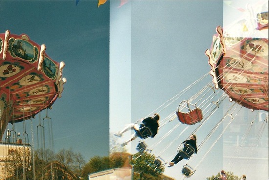 Karussel Doppelbelichtung Volksfest