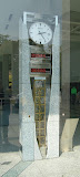 Clock at Hiroshima. Time since last atomic explosion, and time since Hiroshima atomic bomb was dropped.