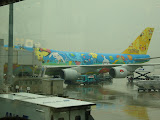 All the students took pictures of the Pokemon plane in Tokyo