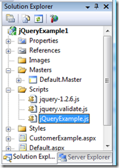 Starting with jQuery - Solution Explorer