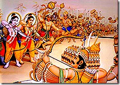 Rama and His army battle Ravana