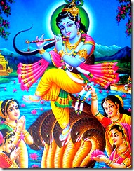Krishna defeating the Kaliya serpent