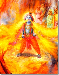 Krishna devouring a fire