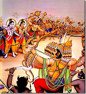Rama and Lakshmana fighting Ravana