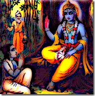 Lord Krishna speaking to Uddhava