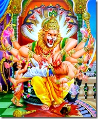 Narasimha killing Hiranyakashipu