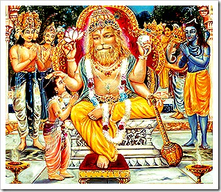 Lord Nrishmadeva blesses Prahlada Maharaja