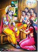Draupadi feeding Krishna