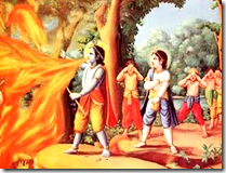 Krishna protecting His devotees