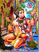 Hanuman performing devotional service