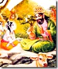 Krishna speaking to Nanda