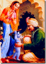 Baby Krishna giving joy to His parents