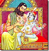 King Dasharatha with his son Rama