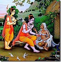 Rama and Lakshmana meeting Shabari