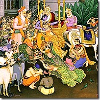 Krishna leaving Vrindavana