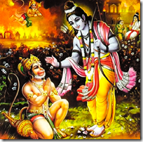 Rama meeting Hanuman