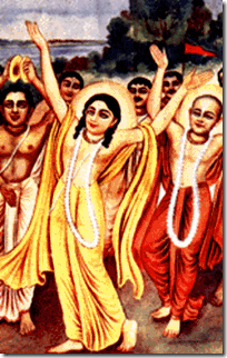 Lord Chaitanya with associates