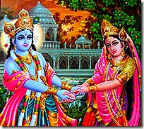 Radha and Krishna in Vrindavana
