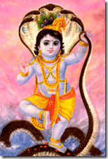 Lord Krishna dancing on the Kaliya serpent