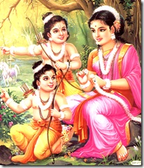 Sita Devi with Lava and Kusha