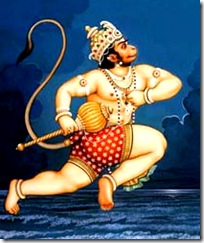 Hanuman crossing the ocean