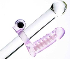 Double Diver Cockring on Glass Dildo