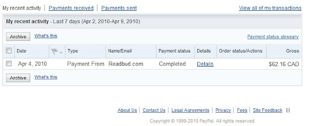payment proof atau bukti pembayaran readbud untuk membuktikan  bahwa readbud bukan tidak scam