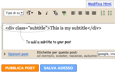 Add Subtitle for your Blogger blogs posting