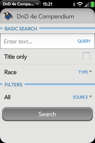 Search screen