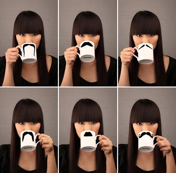 Moustache Mugs. Woman