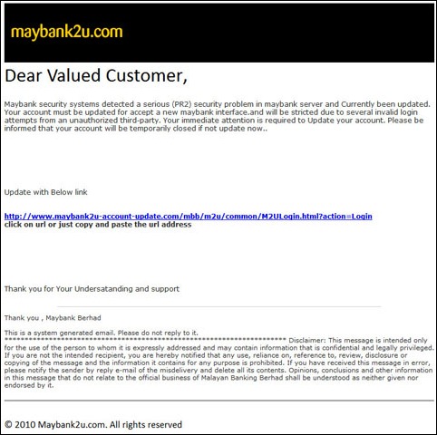 Maybank2u scam screenshot Maybank2u scam screenshot