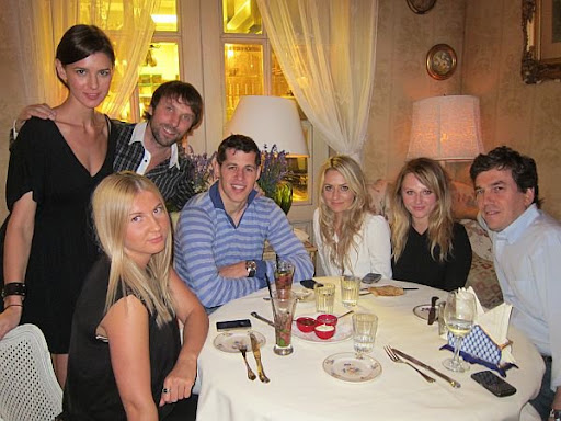 Evgeni Malkin, Alyonka Larionov, Alexander Ovechkin at Mari Vanna restaurant in NYC.