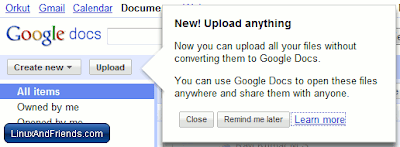 Google Docs how to upload any file type