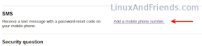 Add a mobile number in Google Gmail Click on the link shown in the image to add your cell phone number.
