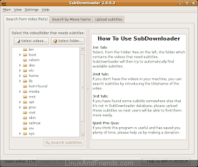 Subdownloader - Download movie subtitles from opensubtitles Subdownloader interface