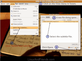 Totem player , Open subtitles Steps to display subtitles in totem player