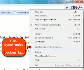Bookmarks Synchronization in Google Chrome