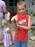 Zach caught a big gecko in Taidong