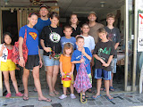 Pagels and Gants at restaurant near the collapsed Golden Shuai Hotel