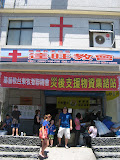 one of the local churches serving as a donation and distribution center