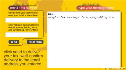 sending fax message screenshot