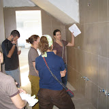 Sharla making paint choices.