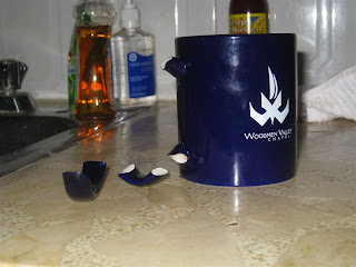 This was the culprit and our one mug. We got it from Uncle Dave &amp; Aunt Sharon's church.